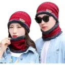 Combo (2 Pair) Woolen Beanie Cap with Neck Warmer for Men & Women (Assorted Color as per Availability)