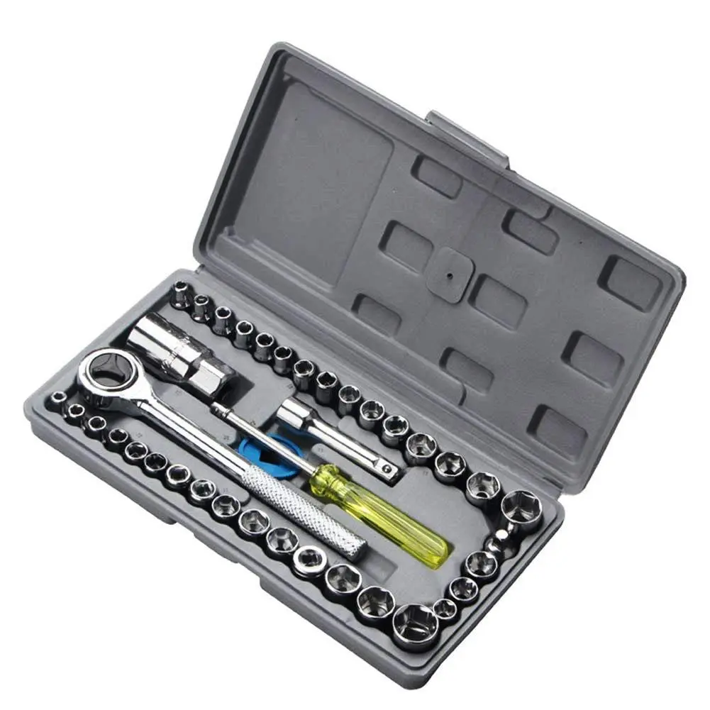 [PWR-40PCS-TLKT-1PC-0000000245] 40 Pcs Combination Socket Wrench Set Tool Kit