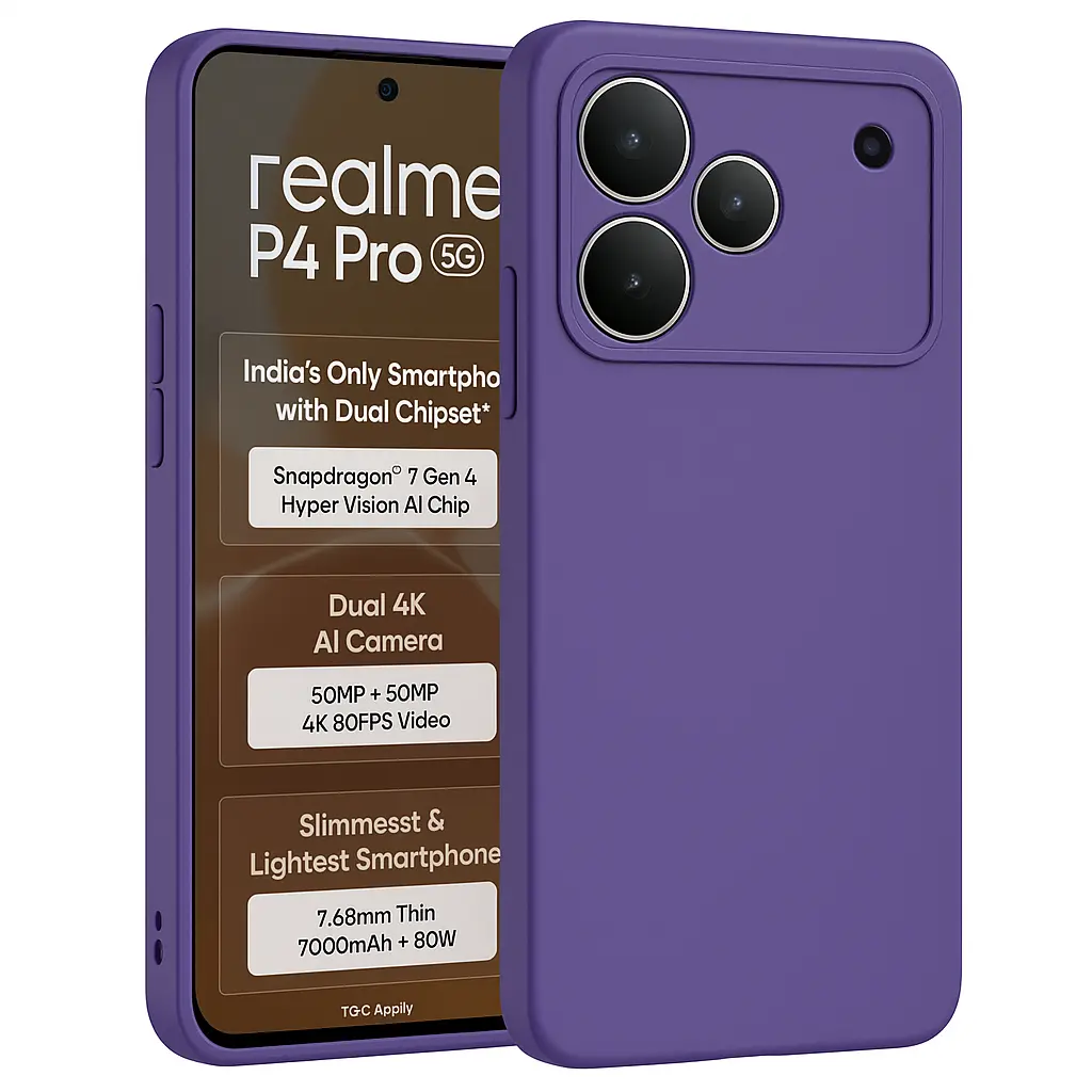 Back Cover for Realme P4 Pro 5G (Purple)