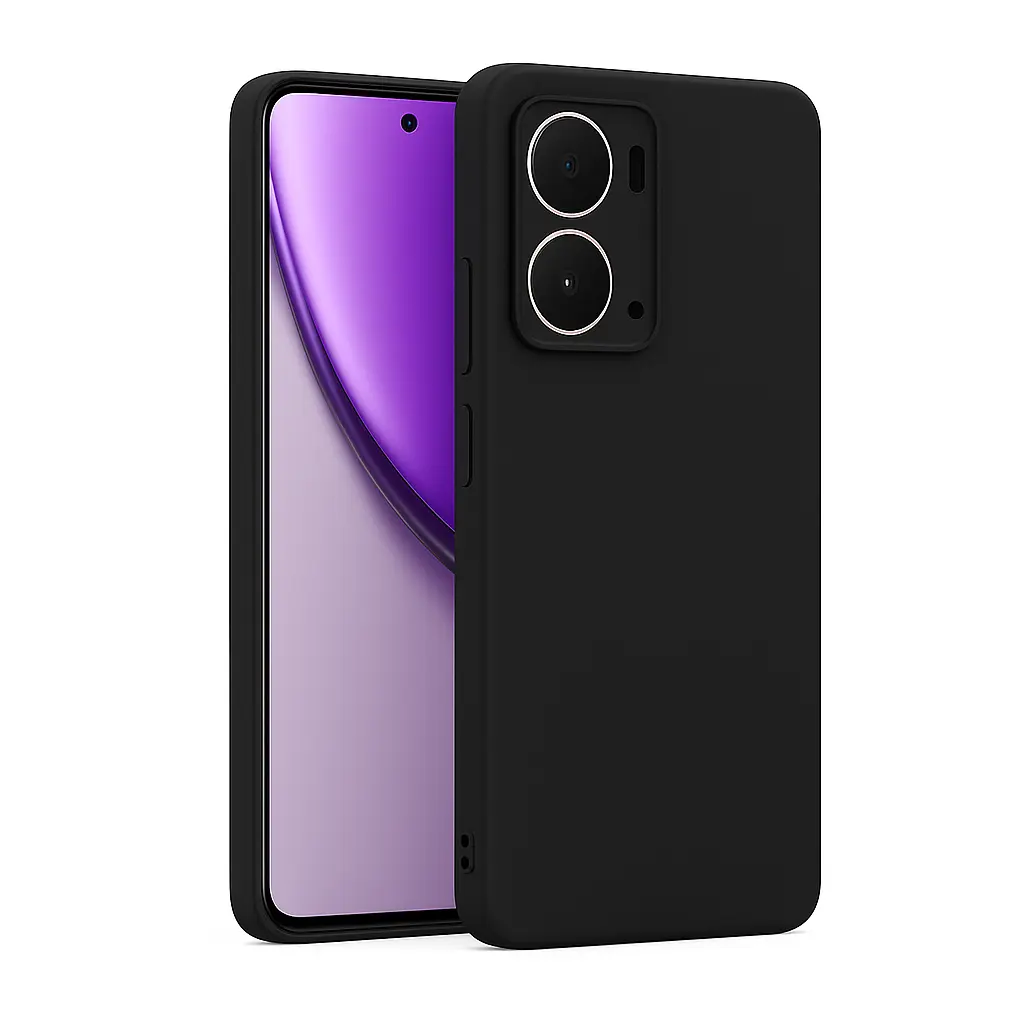 Silicone Back Cover Compatible for Realme P3 5G (Black)