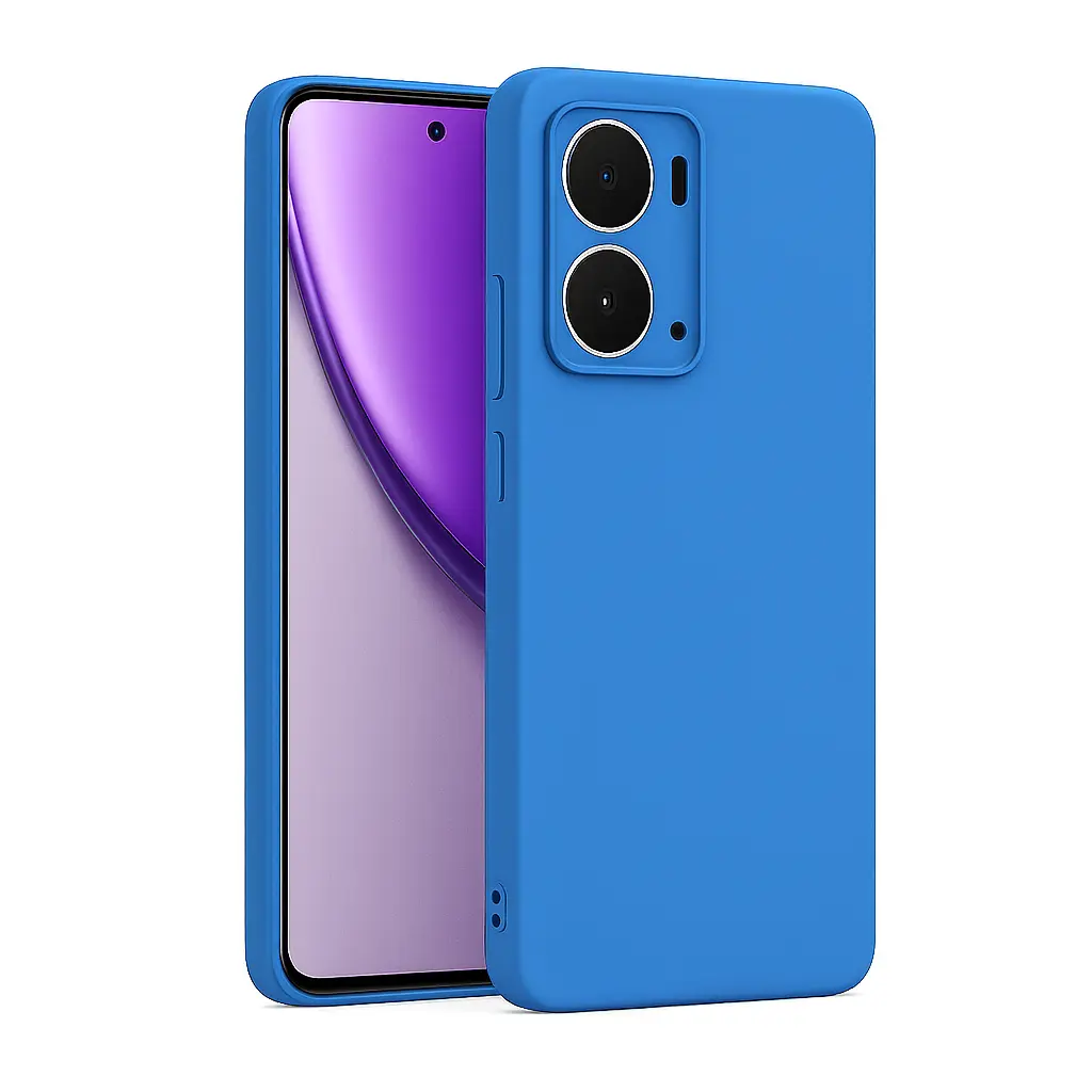 [MC-SLCN-RLM-P3-5G-BLU-1PC-0000000255] Silicone Back Cover Compatible for Realme P3 5G (Blue)