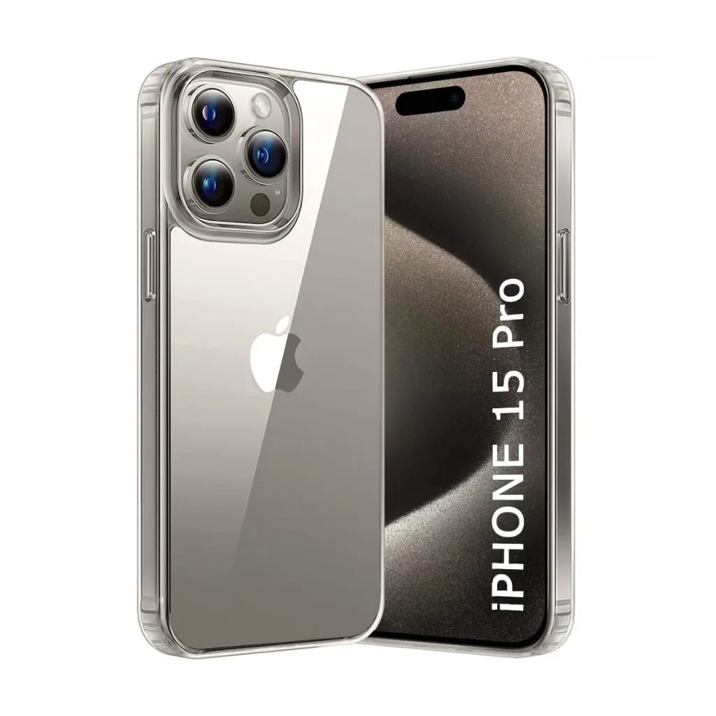 [MC-CRSTL-IPH-15PRO-1PC-0000000267] Hard Clear Case Compatible for iPhone (15 Pro)