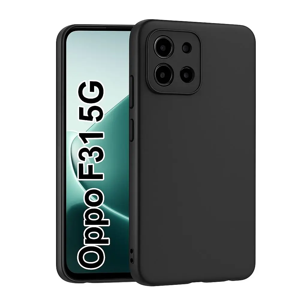 Silicone Back Cover Compatible for Oppo F31 5G (Black)