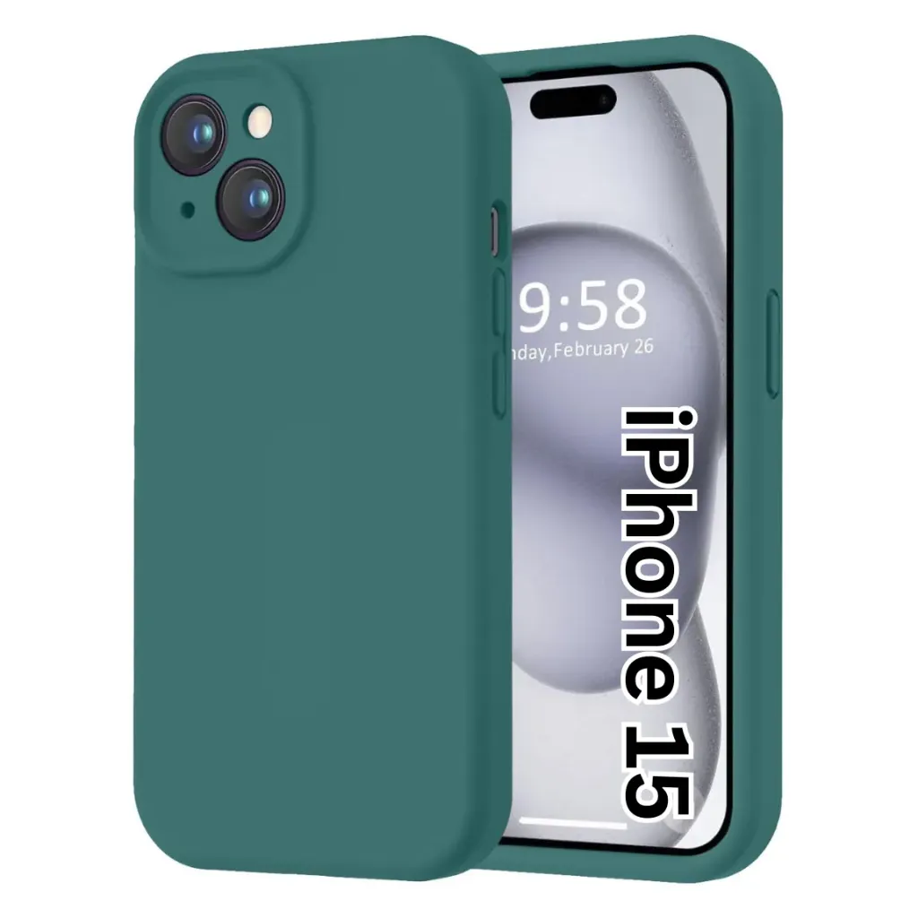 Silicone Back Cover Compatible for iPhone (15)
