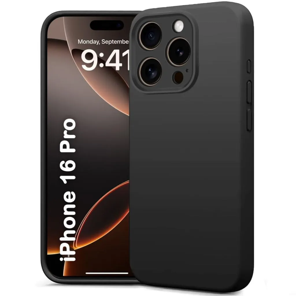 [MC-SLCN-IPH-16PRO-BLK-1PC-0000000287] Silicone Back Cover Compatible for iPhone (16 Pro) (Black)