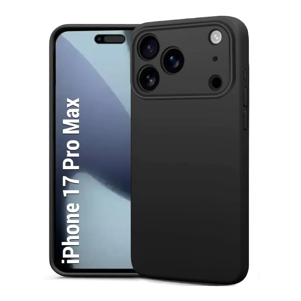 [MC-SLCN-IPH-17PRMX-BLK-1PC-0000000295] Silicone Back Cover Compatible for iPhone (17 Pro Max) (Black)