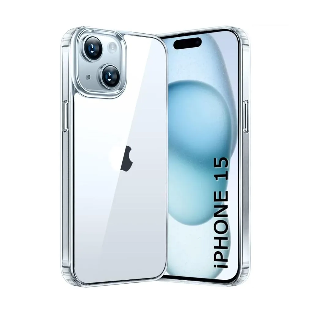 [V3DEALS00000562] Crystal Clear Hard Back Case Compatible with iPhone (iPhone 15)