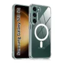 Compatible Transparent  Hard Back Cover for Samsung Galaxy Smart Phones (Magnetic)