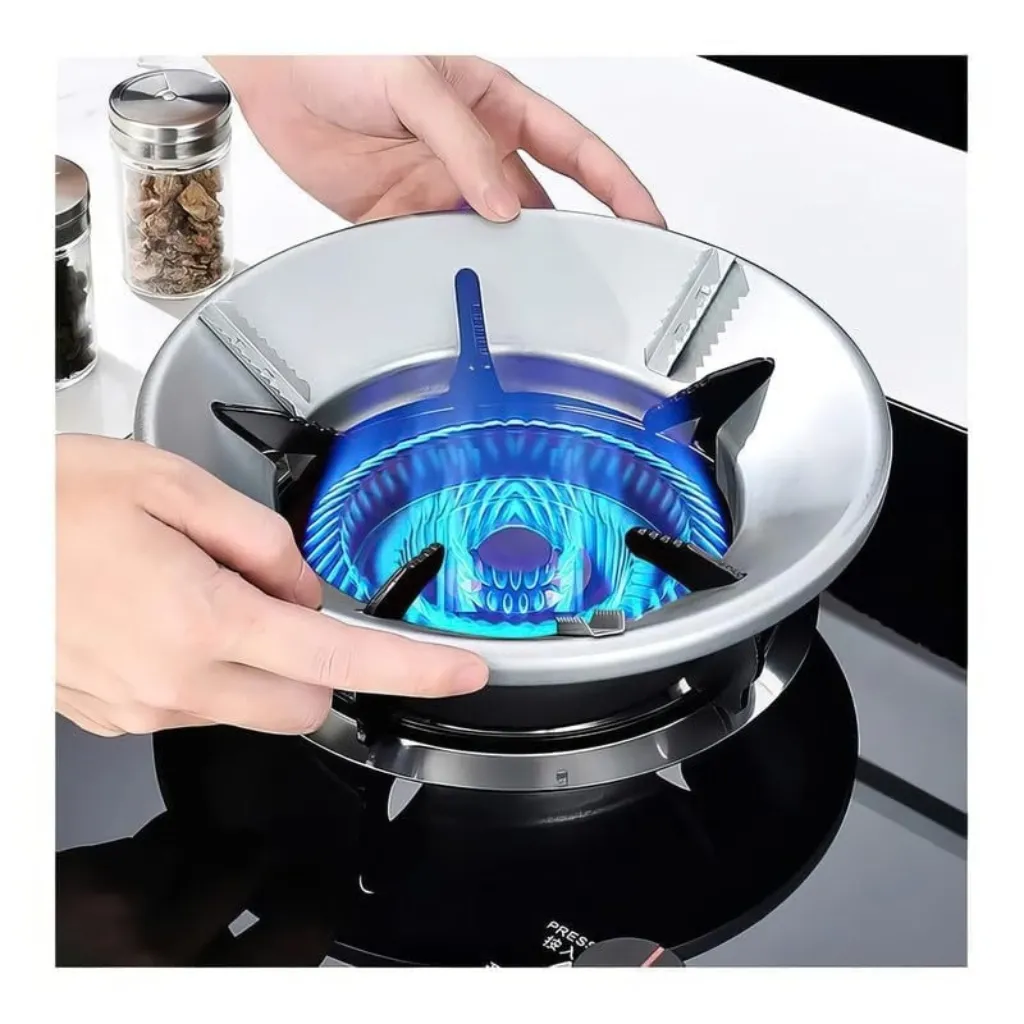 Windproof Gas Saver Burner Stand for LPG Chula Gas Stove, Silver Finish