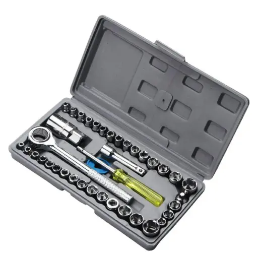 [PWR-40PCS-TLKT-1PC-0000000245] 40 Pcs Combination Socket Wrench Set Tool Kit