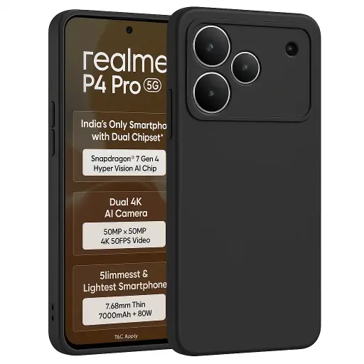 [MC-SLCN-RLM-P4PRO-BLK-1PC-0000000246] Back Cover for Realme P4 Pro 5G (Black)